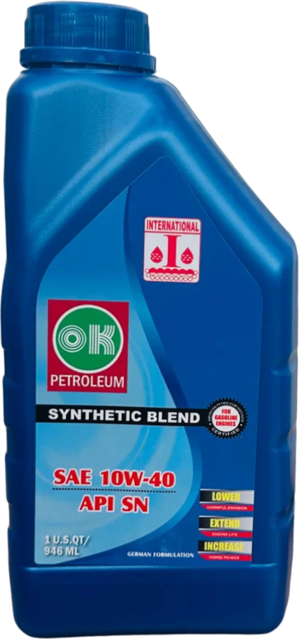 International Synthetic Blend SAE 10W-40 API SN engine oil, 1 litre