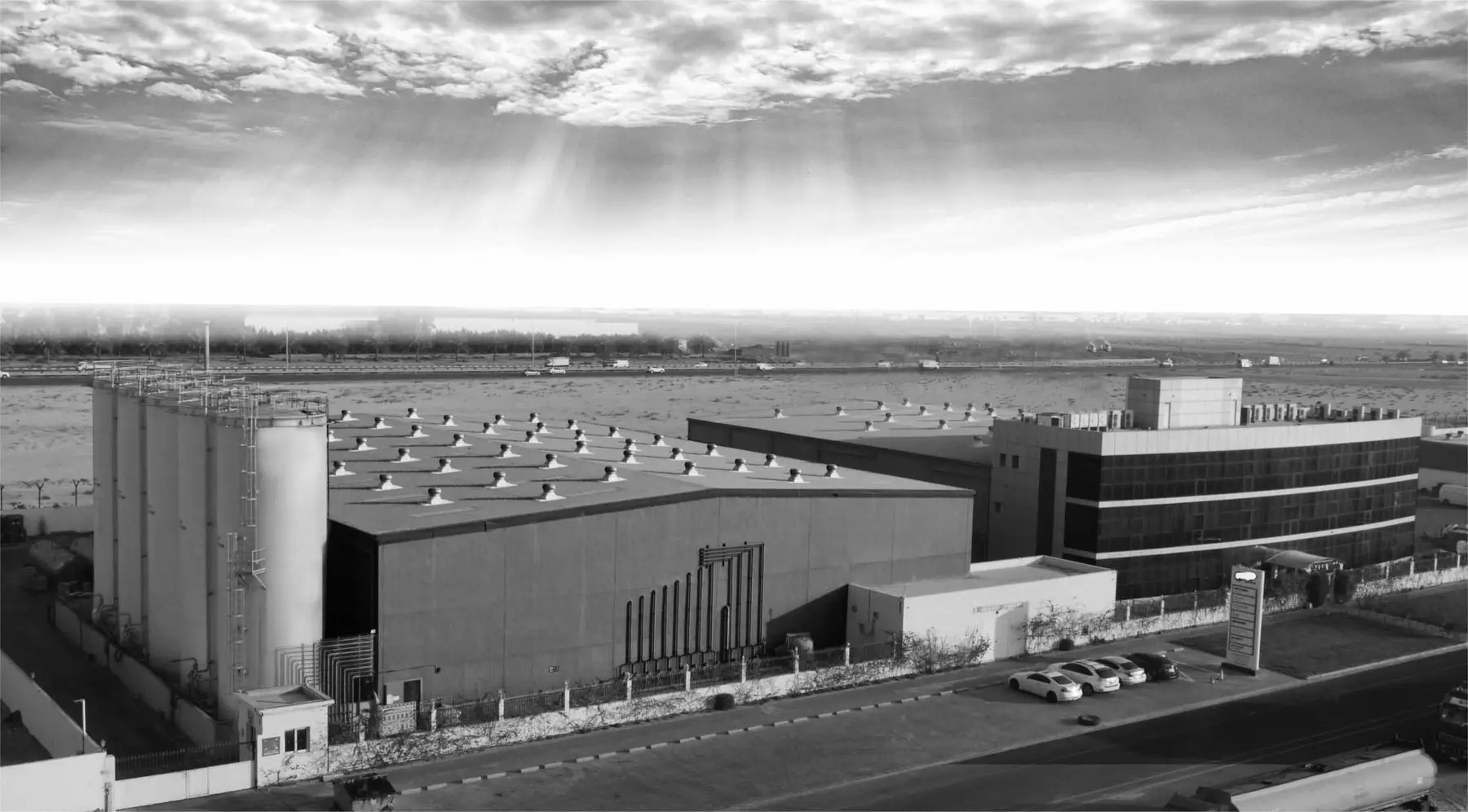 Industrial plant with storage silos